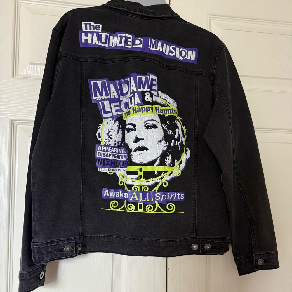 Disney Haunted Mansion Black Denim Jacket NWT